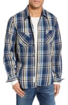 Men's Schott Nyc Classic Fit Plaid Flannel Shirt - Blue