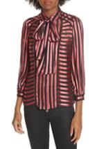 Women's Amuse Society Stripe Tie Cuff Shirt - Black