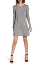 Women's Love, Fire Knit Puff Shoulder Dress - Grey