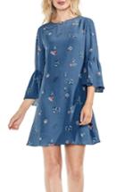 Women's Vince Camuto Ruffle Sleeve Floral Dress - Blue
