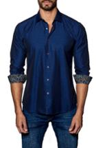 Men's Jared Lang Trim Fit Solid Sport Shirt, Size - Blue