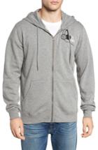 Men's Rvca In My Own World Zip Hoodie, Size - Grey