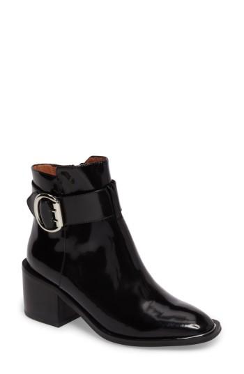 Women's Jeffrey Campbell Regan Buckle Strap Bootie .5 M - Black