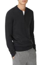 Men's Club Monaco Trim Fit Quarter Zip Wool Sweater - Grey