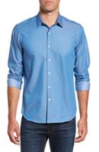 Men's Jeff Camden Slim Fit Micro Print Sport Shirt - Blue