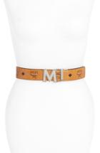 Women's Mcm Logo Buckle Reversible Belt