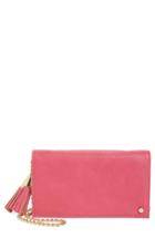 Mali + Lili Tassel Convertible Vegan Leather Clutch - Pink