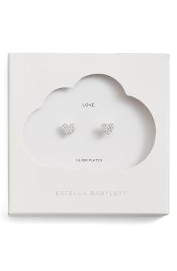 Women's Estella Bartlett Crystal Pave Heart Earrings