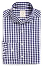 Men's Strong Suit 'elan' Trim Fit Check Dress Shirt R - Blue