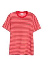 Men's Lacoste Regular Fit Stripe Jersey T-shirt (m) - Red