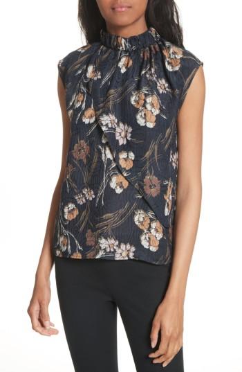 Women's Derek Lam 10 Crosby Floral Silk Blend Blouse