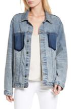 Women's L'agence Karina Shadow Pocket Denim Jacket - Blue
