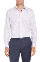 Men's Ledbury Drazin Trim Fit Check Dress Shirt - Pink