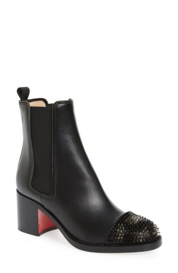 Women's Christian Louboutin 'otaboo' Spike Chelsea Boot .5us / 37.5eu - Black