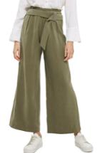 Women's Topshop Belted Wide Leg Trousers Us (fits Like 0) - Green