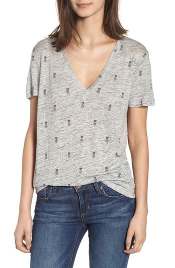 Women's Rails Cara V-neck Slub Knit Tee - Grey
