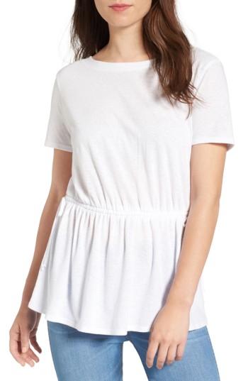 Women's Hinge Side Tie V-back Tee - White