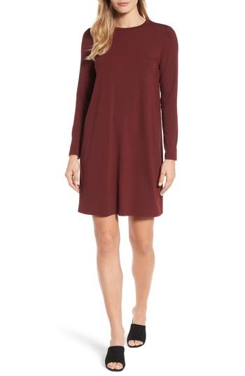 Women's Eileen Fisher Jersey Shift Dress - Burgundy