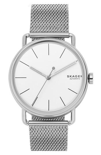 Men's Skagen Falster Automatic Mesh Strap Watch, 40mm