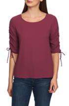 Women's 1.state Ruched Detail Tie Sleeve Blouse, Size - Purple