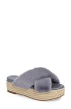 Women's Sam Edelman Zia Faux Fur Platform Sandal .5 M - Blue