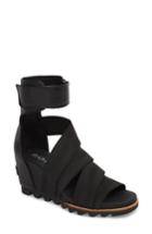 Women's Sorel Joanie Gladiator Ii Cuff Wedge Sandal .5 M - Black