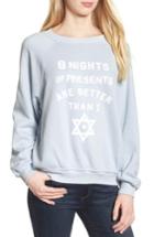 Women's Wildfox Eight Nights Of Presents Hanukkah Sweater - Blue