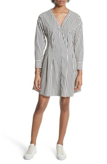 Women's Theory Stripe Shirtdress - Black