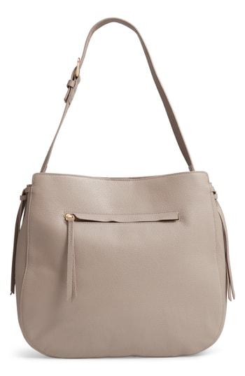 Nordstrom Finley Leather Hobo - Grey