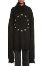 Women's Vetements Star Turtleneck Sweater - Black