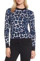 Women's Michael Michael Kors Cheetah Print Sweater - Blue