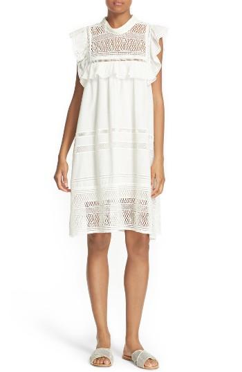 Women's Sea Baja Lace Cotton Swing Dress - White