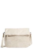 Topshop Sam Leather & Suede Shoulder Bag - Beige