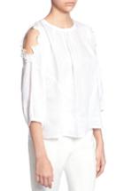 Women's Catherine Catherine Malandrino Priya Cold Shoulder Top - White