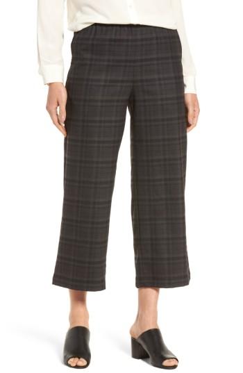 Women's Eileen Fisher Wide Leg Plaid Crop Pants