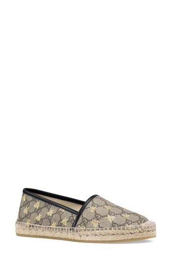 Women's Gucci Pilar Logo Espadrille Flat .5us / 35.5eu - Beige
