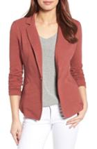 Petite Women's Caslon Knit One-button Blazer - Red