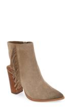 Women's Linea Paolo 'elise' Open Back Fringe Bootie M - Beige