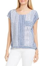Women's Two By Vince Camuto Linen Stripe Top - Grey