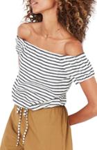 Women's Madewell Melody Stripe Off The Shoulder Top, Size - White