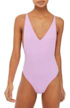 Women's Topshop Pamela One-piece Swimsuit Us (fits Like 0-2) - Purple