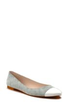 Women's Shoes Of Prey Cap Toe Ballet Flat .5 A - Grey