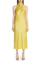 Women's Galvan Satin Halter Neck Dress Us / 38 Fr - Green
