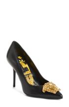 Women's Versace Palazzo Medusa Pointy Toe Pump Us / 39eu - Black