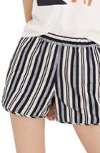Women's Madewell Stripe Pull-on Shorts, Size - Grey