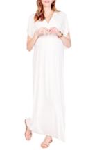 Women's Ingrid & Isabel Split Kimono Sleeve Maternity Maxi Dress - Ivory