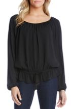 Women's Karen Kane Ruffle Hem Tie Top - Black