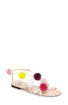 Women's Fendi Genuine Mink Fur Pompom Gladiator Sandal Us / 38.5eu - Beige