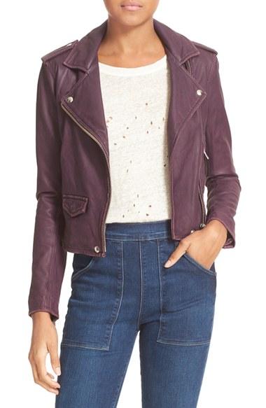 Women's Iro 'ashville' Leather Jacket Us / 42 Fr - Red