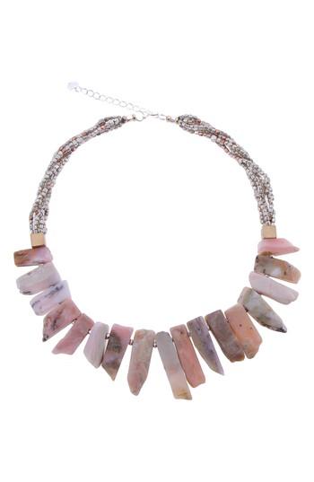 Women's Nakamol Design Short Stick Agate & Crystal Collar Necklace